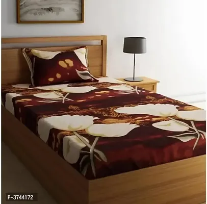 Beautiful Multicoloured  Polycotton Single Bedsheet With Pillow Cover