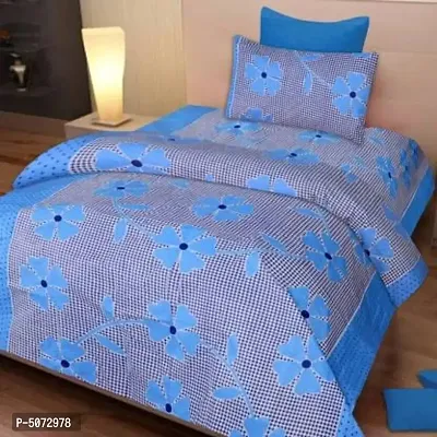 Unique Multicoloured Polycotton Bedsheet with Pillow Covers-thumb0