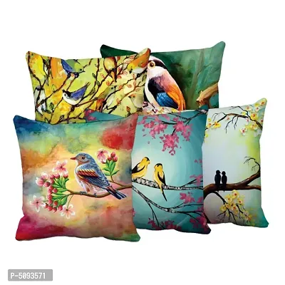 Trendy Jute Cotton Printed Cushion Covers Set Of 5 Pieces
