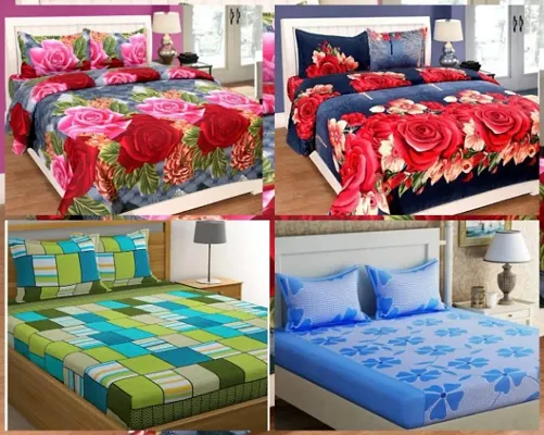 Polycotton Bedsheet Combo Pack Of 4