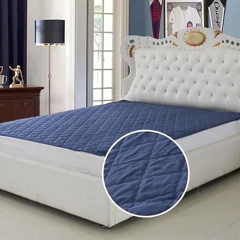 Double Bed Waterproof And Dust Proof Mattress Protector (72X78) (Blue)