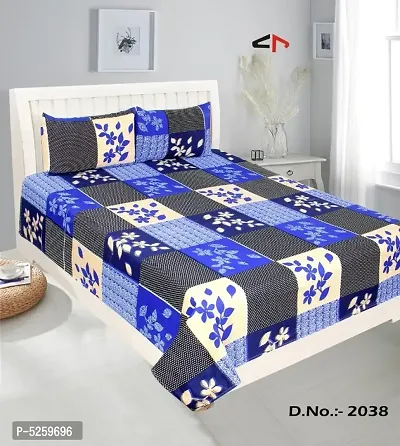 Stylish Poly Cotton Bedsheet With Two Pillow Covers