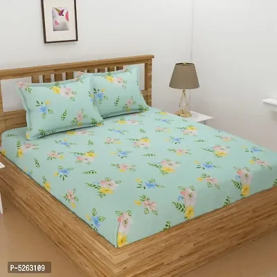 Alluring Cotton Printed Double Bedsheet with 2 Pillow cover