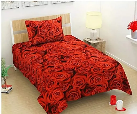 Printed Single Bedsheet with 1 Pillow Cover