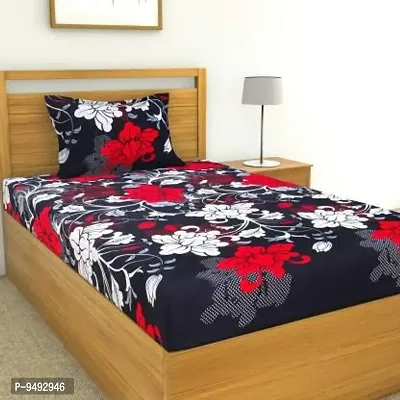 Fancy Microfiber Single Bedsheet With One Pillow Cover-thumb0