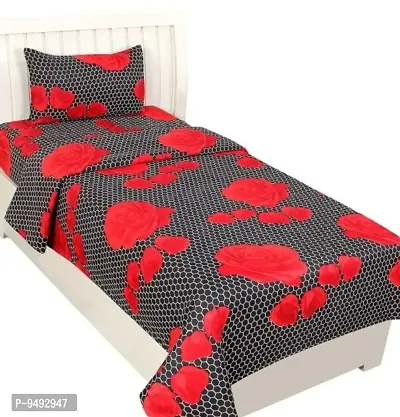 Fancy Microfiber Single Bedsheet With One Pillow Cover