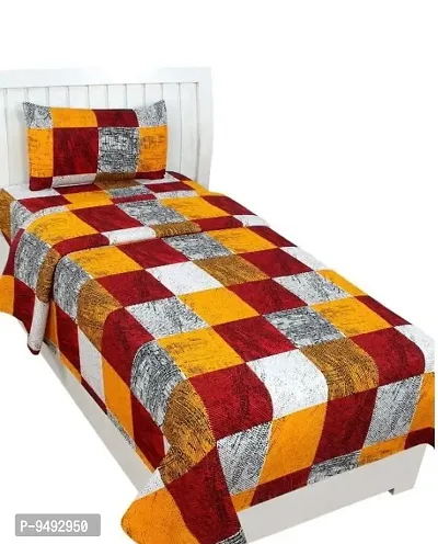 Fancy Microfiber Single Bedsheet With One Pillow Cover