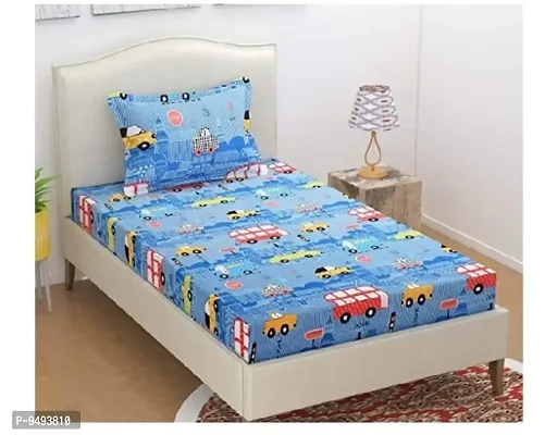 Fancy Glace Cotton Single Bedsheet With 1 Pillow Cover