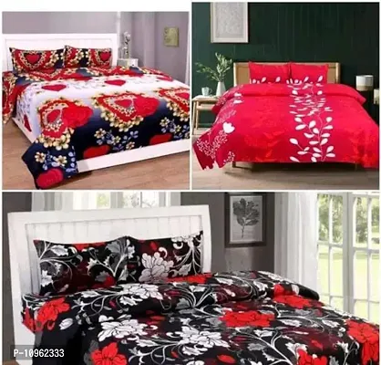 Fancy Microfiber Printed 3 Bedsheet with 6 Pillow Covers