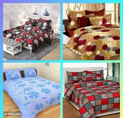 Fancy Microfiber Printed 4 Bedsheet with 8 Pillow Covers