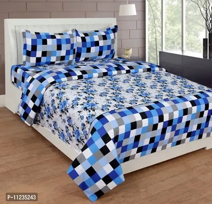 Fancy Microfiber Printed Bedsheet with 2 Pillow Covers-thumb0