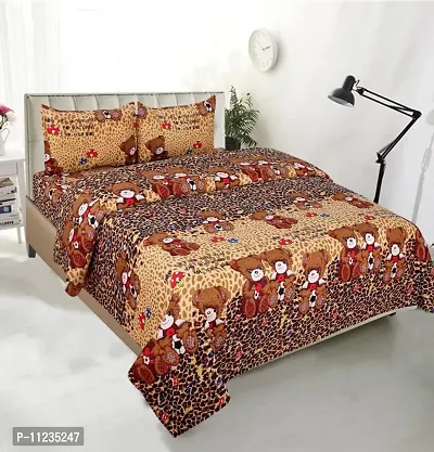 Fancy PolyPrinted Bedsheet with 2 Pillow Covers-thumb0