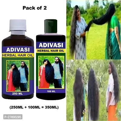 New Aryuvedik Adivasi Hair Oil 350ml All Type of Hair Problem Herbal Growth Hair Oil (Pack Of 1 * 250ML + 1 * 100ML) 0.02