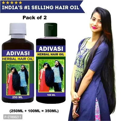 Amazing Adivasi Hair Oil 350ml All Type of Hair Problem Herbal Growth Hair Oil (Pack Of 1 * 250ML + 1 * 100ML) 0.03