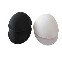 Women's Foam Cotton Round Shape 2 Pair Bra Cup Pad In Black and White Color (Combo) (42)-thumb1