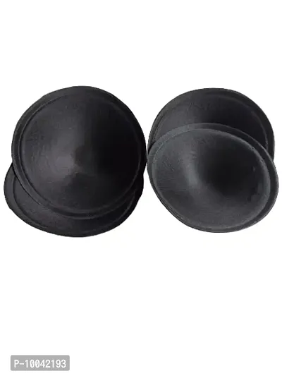 Women's Foam Cotton Round Shape Bra Cup Pad 2 Pair (42, Black)-thumb0