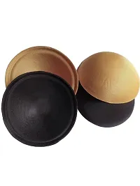 Women's Foam Cotton Round Shape Bra Cup Pad 2 Pair (Combo) (40, Brown + Black)-thumb3