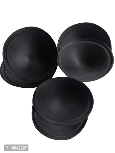 Women's Foam Cotton Round Shape Bra Cup Pad 3 Pair (36, Black)