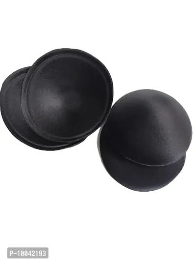 Women's Foam Cotton Round Shape Bra Cup Pad 2 Pair (42, Black)-thumb2