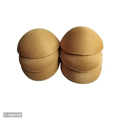 Women's Foam Cotton Round Shape Bra Cup Pad 3 Pair (38, Brown)-thumb3