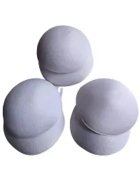 Women's Foam Cotton Round Shape Bra Cup Pad 3 Pair (40, White)-thumb2