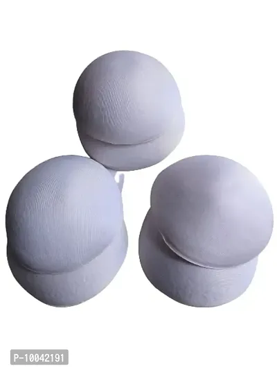 Women's Foam Cotton Round Shape Bra Cup Pad 3 Pair (40, White)-thumb3