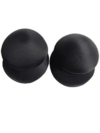 Women's Foam Cotton Round Shape Bra Cup Pad 2 Pair (42, Black)-thumb2