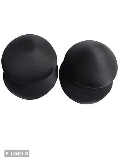 Women's Foam Cotton Round Shape Bra Cup Pad 2 Pair (42, Black)-thumb3