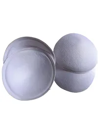 Women's Foam Cotton Round Shape Bra Cup Pad 2 Pair (36, White)-thumb1