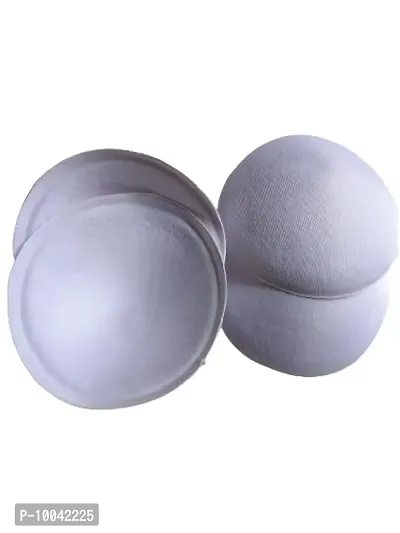 Women's Foam Cotton Round Shape Bra Cup Pad 2 Pair (36, White)-thumb2