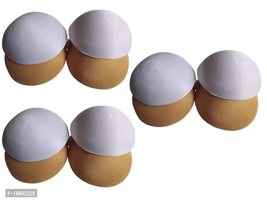 Women's Foam Cotton Round Shape 6 Pair Bra Cup Pad in Brown and White Color (40)-thumb2