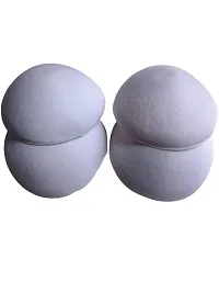 Women's Foam Cotton Round Shape Bra Cup Pad 2 Pair (36, White)-thumb2