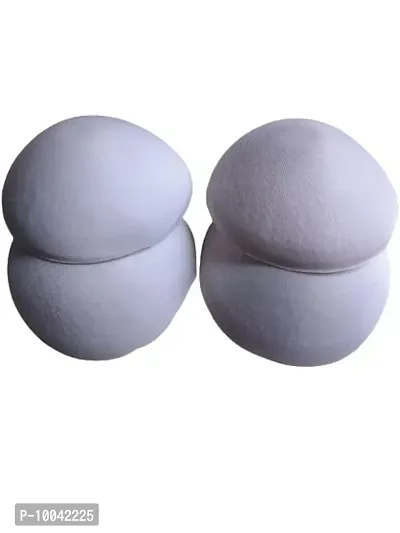 Women's Foam Cotton Round Shape Bra Cup Pad 2 Pair (36, White)-thumb3