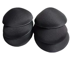 Women's Foam Cotton Round Shape Bra Cup Pad 3 Pair (36, Black)-thumb2