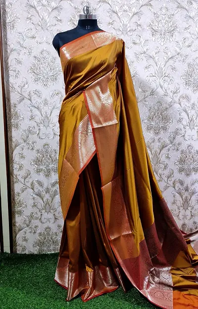 Glamorous Art Silk Saree with Blouse piece 