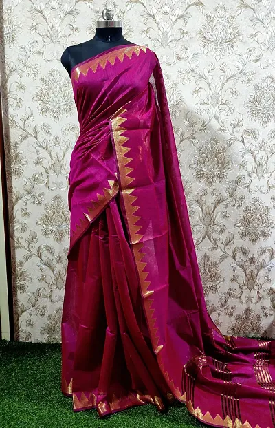 Must Have Art Silk Saree with Blouse piece 