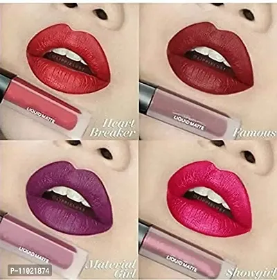 Non Transfer Waterproof Longlast Liquid Matte Mini Lipstick Combo Pack Of 4-thumb2