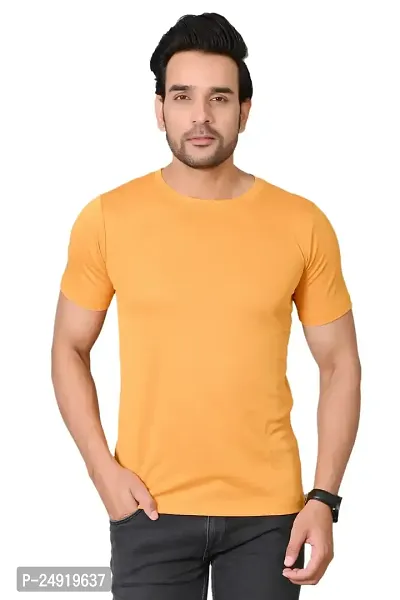 Burundi Blu Regular fit Casual Solid PlainRound Neck T Shirt for Men (BB-P1)