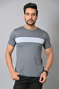 Burundi Blu Regular fit Casual Solid PlainRound Neck T Shirt for Men (BB-P1)-thumb2