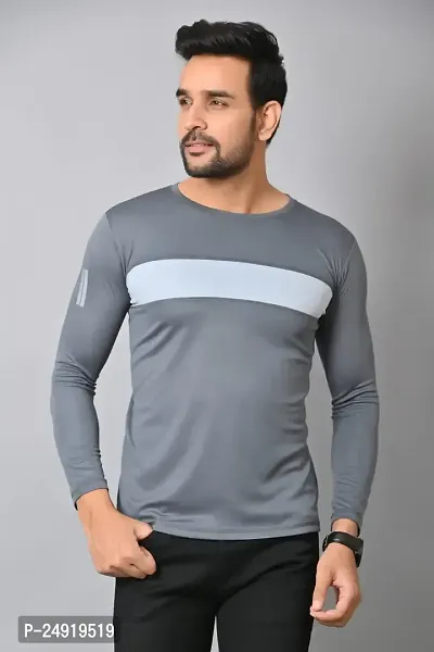 Burundi Blu Stripe Full Sleeves T-Shirt Gym Wear Active Wear