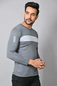 Burundi Blu Stripe Full Sleeves T-Shirt Gym Wear Active Wear-thumb1