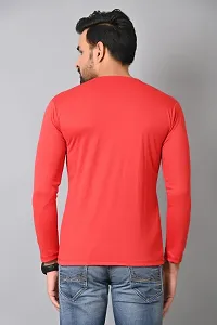 Burundi Blu Stripe Full Sleeves T-Shirt Gym Wear Active Wear- Red-thumb1