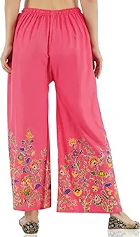 Fashion Floral Print Light Pink  Palazzo for Women-thumb1