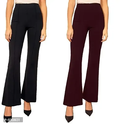 Multicoloured Cotton Blend Elasticated Trousers   Capris For Women