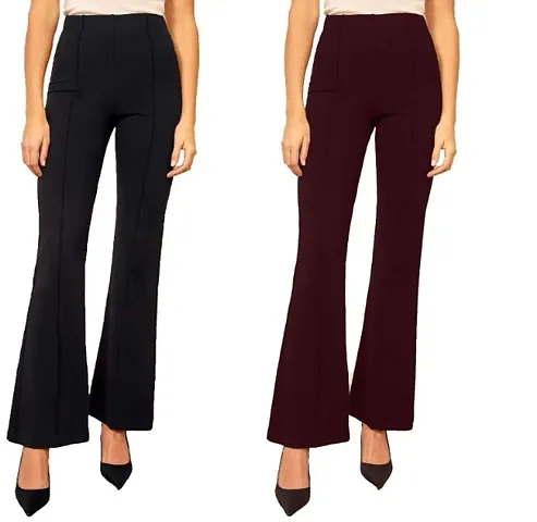 Cotton Blend Trousers Combo of 2