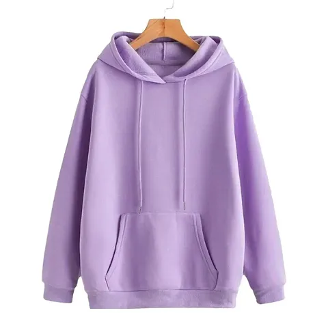 Stylish Fleece Solid Hoodies For Women