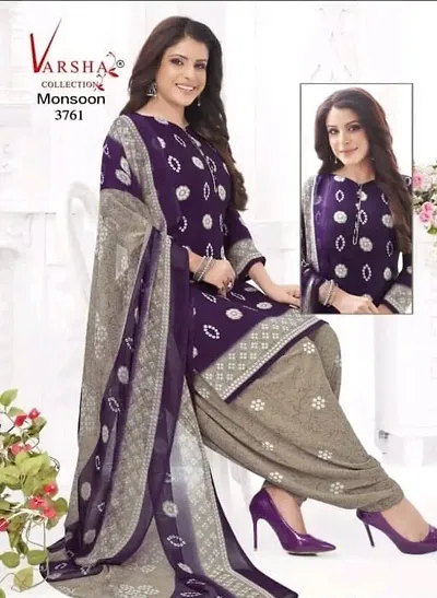 Beautiful American Crepe Dress Material with Dupatta