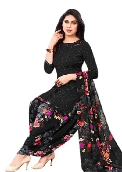 Trendy Women Crepe Dress Material with dupatta