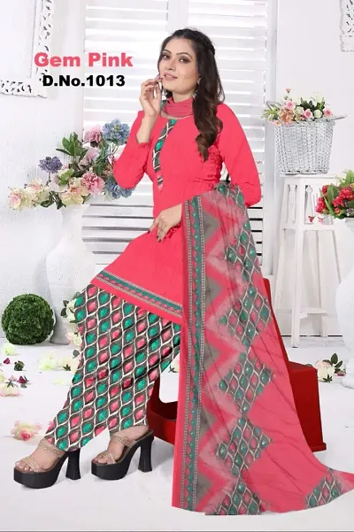 Elegant Crepe Dress Material with Dupatta For Women