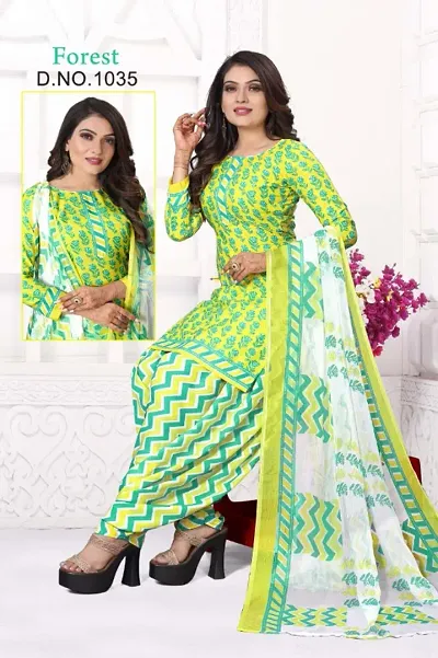 Elegant Crepe Dress Material with Dupatta For Women